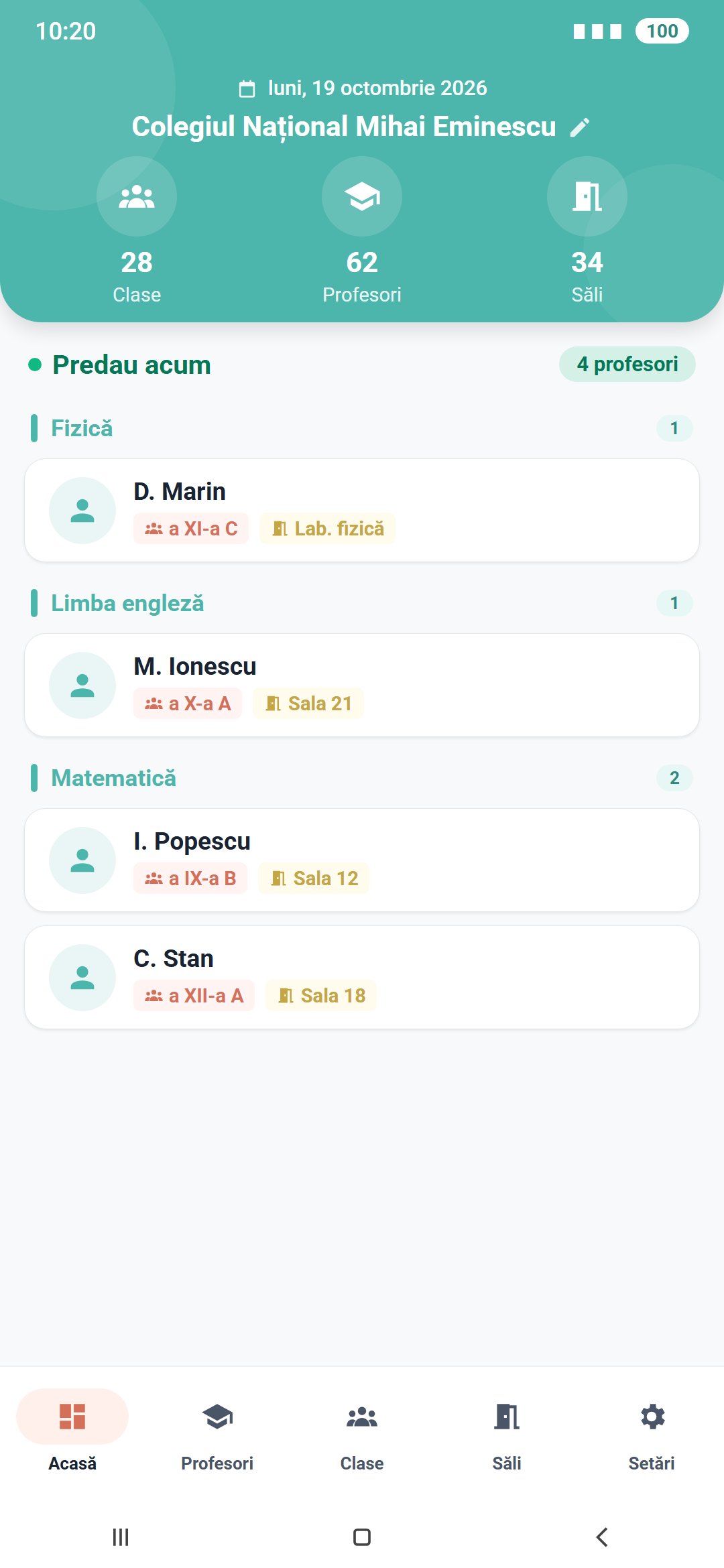 Acasă: cine predă acum